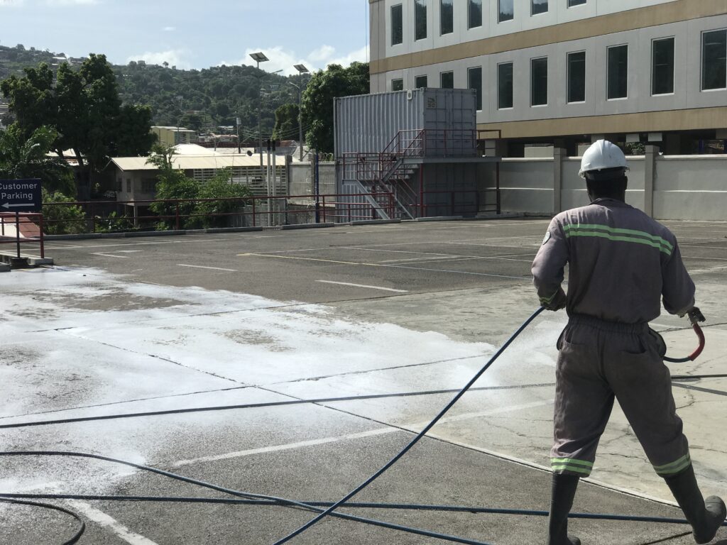 Low-pressure-roof-and-surface-cleaning-trinidad